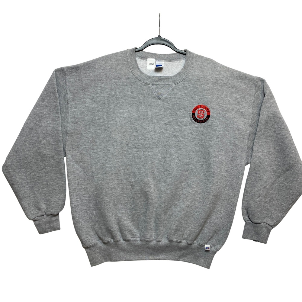 NC State Wolfpack Sweatshirt Mens XL Gray Embroidered Pullover Russell
